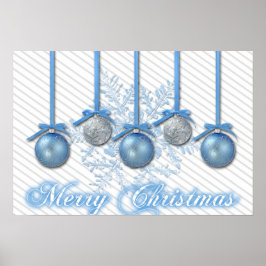 Blå och Silver Glitter Poster