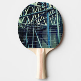 Blå och silver pingisracket