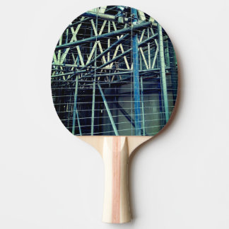 Blå och silver pingisracket