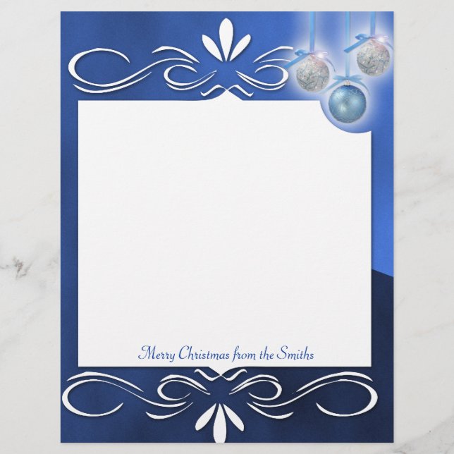 Blå och Silver-prydnadsföremål på blått (Framsida)