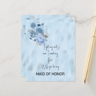Blå och Silver Ro kommer du att vara min Maid of h