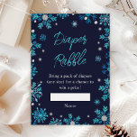 Blå och Silver Snöflingor Winter Diaper Raffle Tilläggskort<br><div class="desc">Den här eleganten och det glamorösa,  bländbara raffelkortet har vattenfärgssköldpaddor blå och silver faux glitter snöflingor och gnistor på marin blå bakgrund. Texten kombinerar handskript och modernt sans serif typsnitt för ett klassligt och sofistikerat utseende. Det här är perfekt för en vinter- eller julbabydusch. Grafik efter www.etsy.com/uk/shop/SunflowerDayLove</div>
