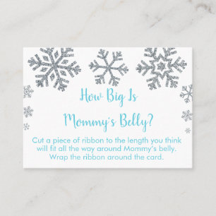 Blå och Silver Snowflake Hur stor är Mamma Belly? Placeringskort