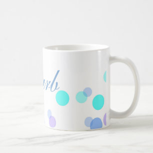 Blå och skalkaffe Mugg med Namn