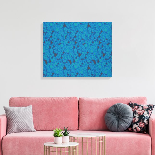 blå och svart bakgrund med mönster canvastryck (Insitu (Vardagsrum))