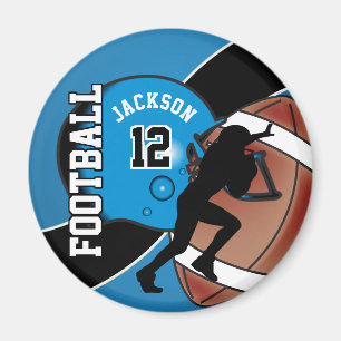 Blå och svart fotboll magnet