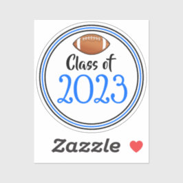 Blå och svart fotbollsklass år Studenten Klistermärken