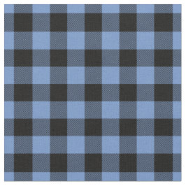 Blå och svart Gingham-ruta Tyg