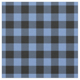 Blå och svart Gingham-ruta Tyg