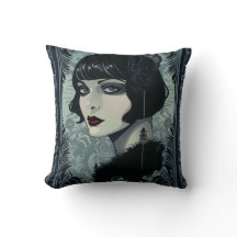 Blå och svart gotik Roaring 20's Woman