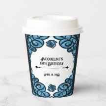 Blå och svart grindros prinsessa födelsedag
