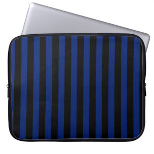 Blå och svart kandisrand laptop fodral
