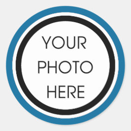 Blå och svart mallfästpunkter runt klistermärke