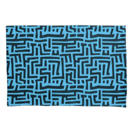 Blå och svart motif | Geometric Maze Mönster