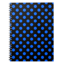 Blå och svart polka dots anteckningsbok