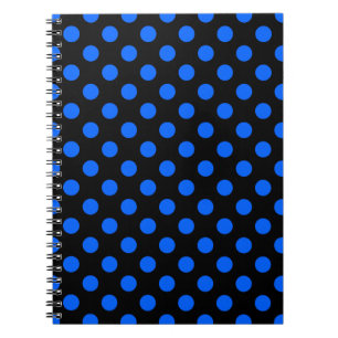 Blå och svart polka dots anteckningsbok