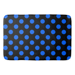 Blå och svart polka dots badrumsmatta