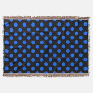 Blå och svart polka dots filt