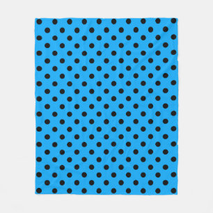 Blå och svart Polka dots Fleecefilt