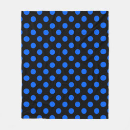 Blå och svart polka dots fleecefilt