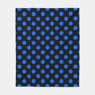 Blå och svart polka dots fleecefilt