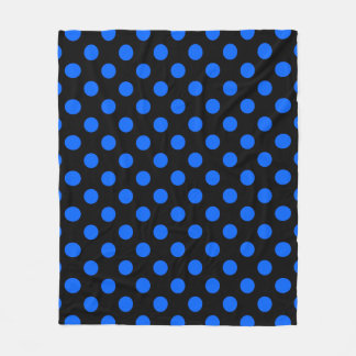 Blå och svart polka dots fleecefilt