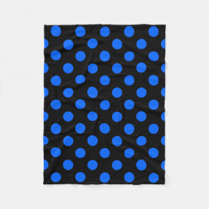 Blå och svart polka dots fleecefilt