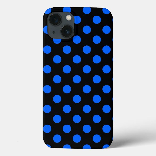 Blå och svart polka dots Fodral-Mate iphone case (Baksida)