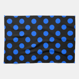 Blå och svart polka dots kökshandduk
