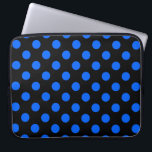 Blå och svart polka dots laptop fodral<br><div class="desc">Blå och svart polka dots</div>