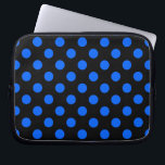 Blå och svart polka dots laptop fodral<br><div class="desc">Blå och svart polka dots</div>