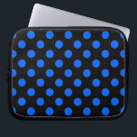 Blå och svart polka dots laptop fodral<br><div class="desc">Blå och svart polka dots</div>