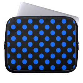 Blå och svart polka dots laptop fodral