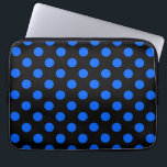 Blå och svart polka dots laptop sleeve<br><div class="desc">Blå och svart polka dots</div>