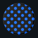 Blå och svart polka dots magnet<br><div class="desc">Blå och svart polka dots</div>