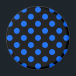 Blå och svart polka dots magnet<br><div class="desc">Blå och svart polka dots</div>
