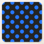 Blå och svart polka dots underlägg papper kvadrat<br><div class="desc">Blå och svart polka dots</div>