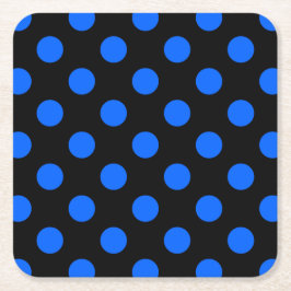 Blå och svart polka dots underlägg papper kvadrat
