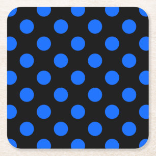 Blå och svart polka dots underlägg papper kvadrat