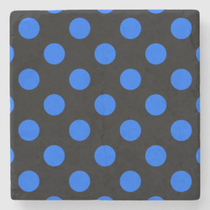 Blå och svart polka dots underlägg sten