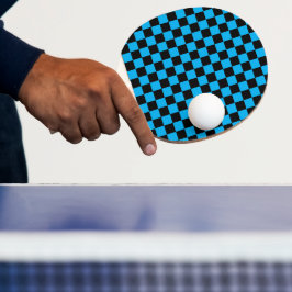 Blå och svart rutig tryck pingisracket