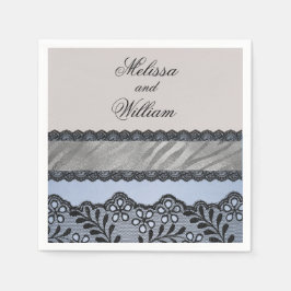 Blå och svart skönhet pappersservett