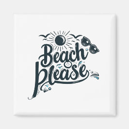 Blå och Svart Strand Bittillsmagnet Magnet