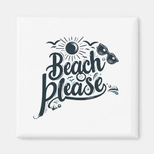 Blå och Svart Strand Bittillsmagnet Magnet