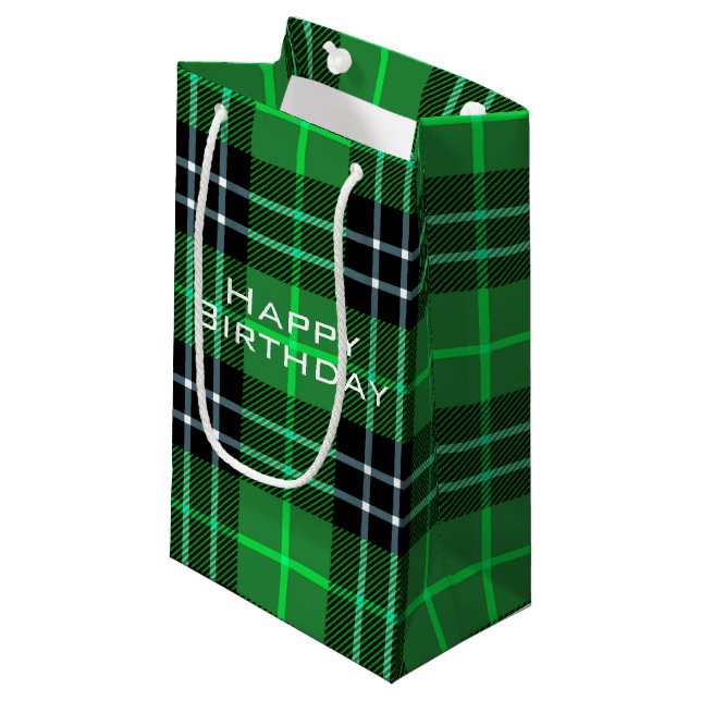 Blå och svart Tartan Play Small Gift-blogg (Framsidan Vinklad)