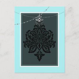 Blå och svart vykort