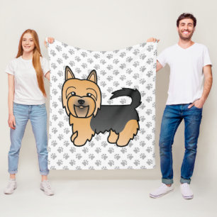 Blå Och Tan Australisk Terrier Söt Tecknad Hund Fleecefilt