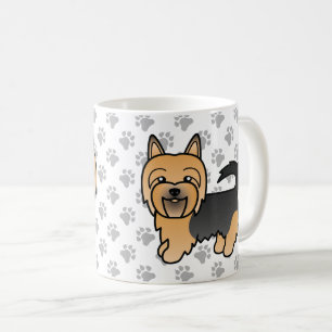 Blå Och Tan Australisk Terrier Söt Tecknad Hund Kaffemugg