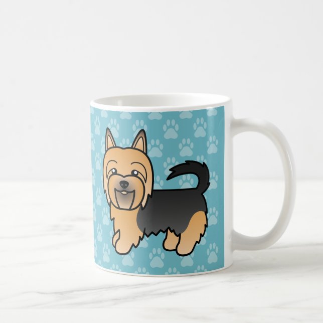 Blå Och Tan Tecknad Australisk Terrier Kaffemugg (Höger)