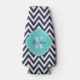 Blå och turkos Chevron Monogram